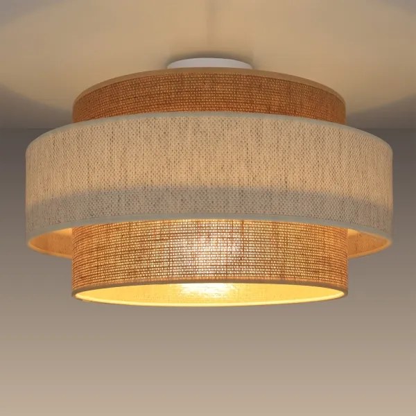 Plafonieră BOHO 1xE27/60W/230V Ø 40 cm, crem/iută