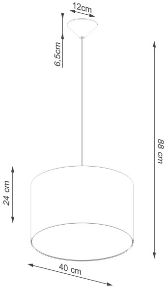 Lustră pe cablu Sollux SL.1404 NOVA 1xE27/15W/230V d. 40 cm alb