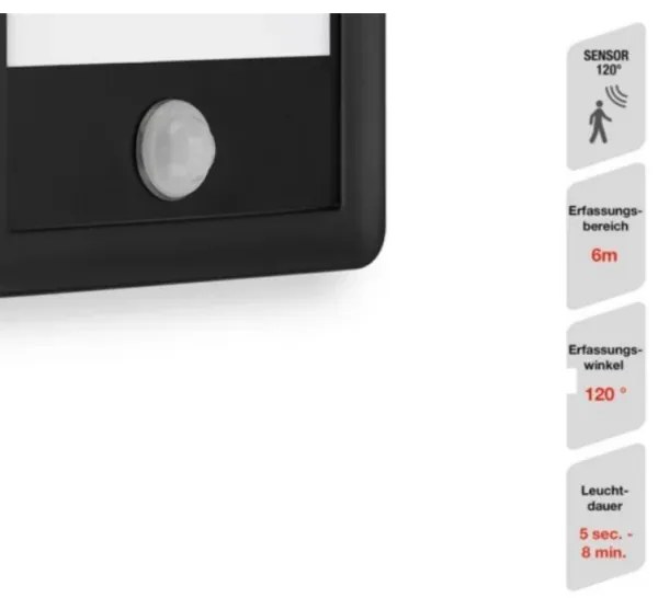 Aplică LED de exterior cu senzor LED/16W/230V IP44 Telefunken 313905TF