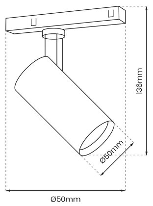 LED spot MAGNETIC TRACK 10W 48V negru pentru sistem șine