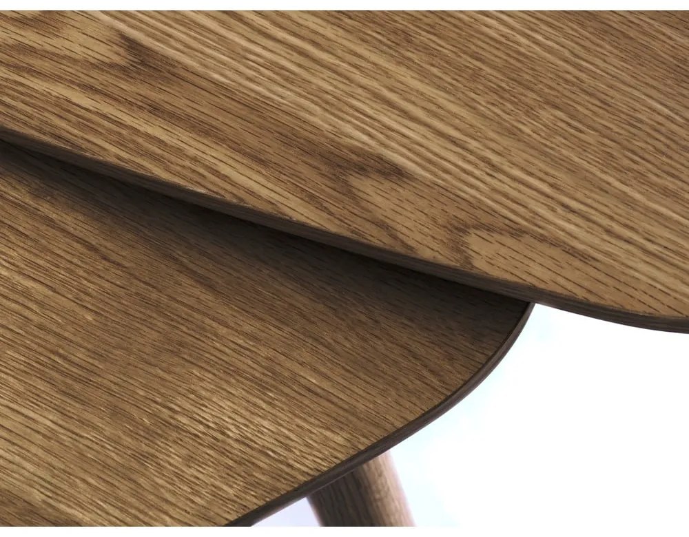 Măsuțe de cafea maro 2 buc. cu aspect de lemn de stejar 70x100 cm Adda – Unique Furniture