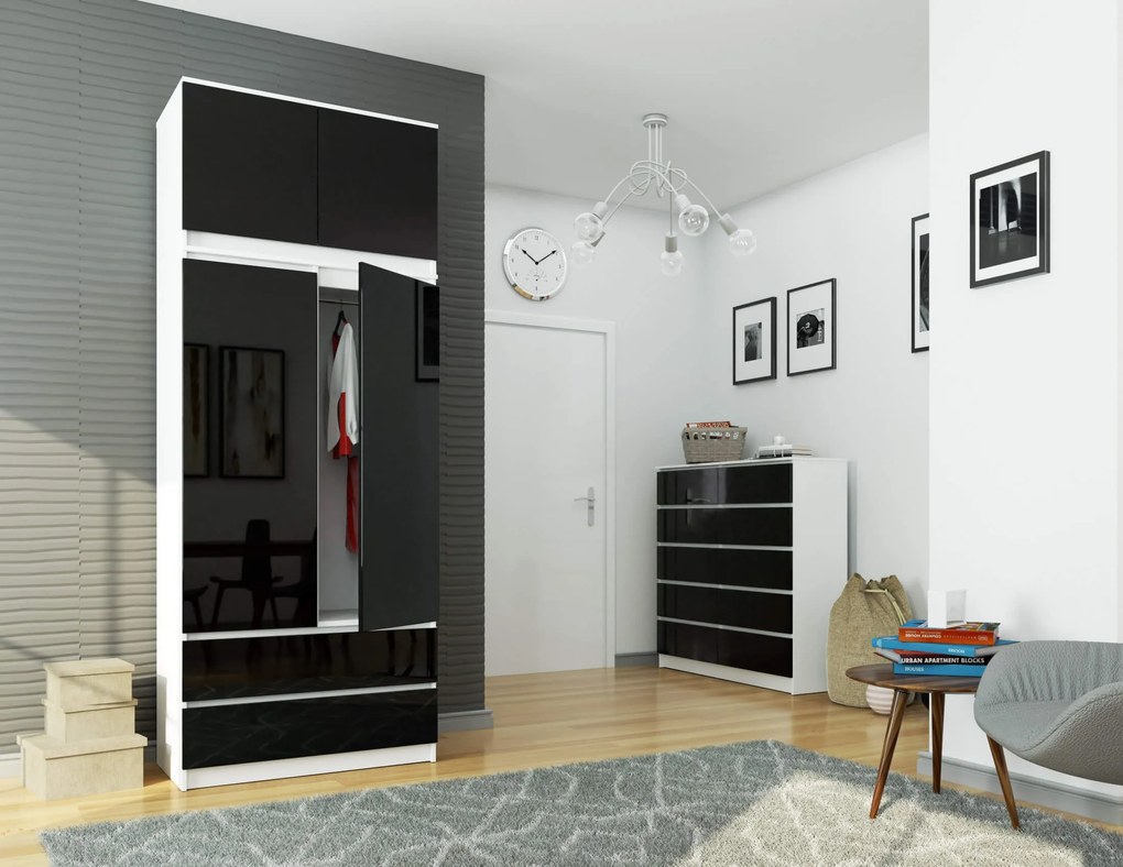 Suprastructură pentru dulap Sashka  (Negru lucios). 1069945
