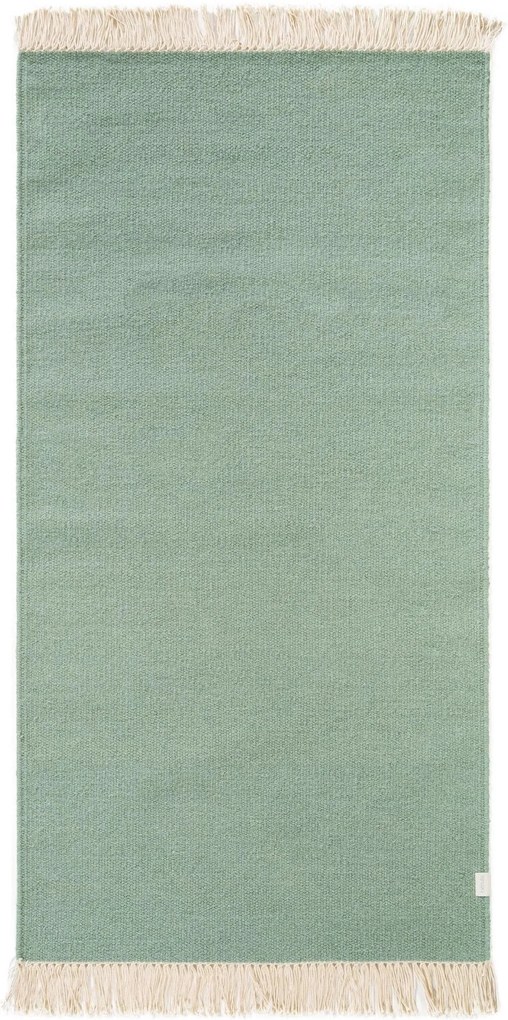 Traversa Lana cu tesatura plata Liv, Verde Deschis - 80x200 cm