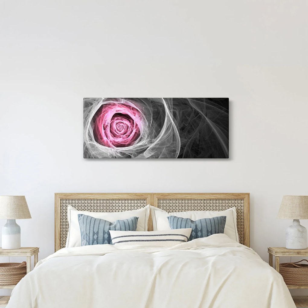 Tablou - Trandafir abstract, fucsia (120x50 cm)