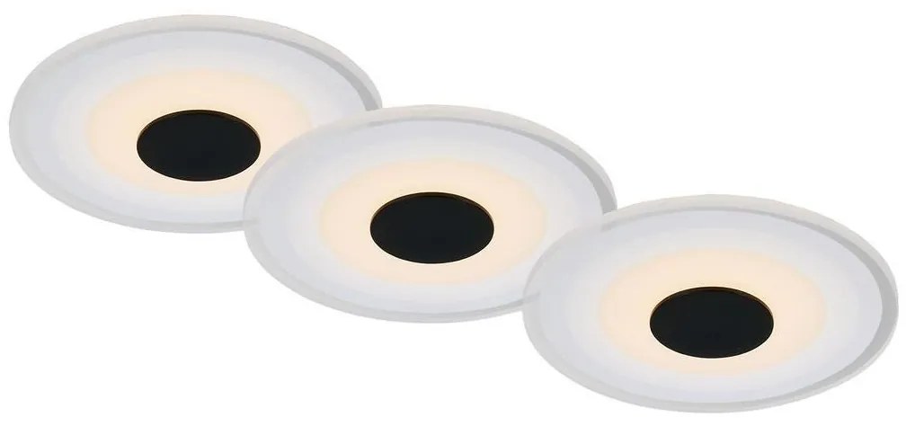 SET 3x corp de iluminat LED încastrat pentru baie LED/6W/230V IP44 negru Briloner