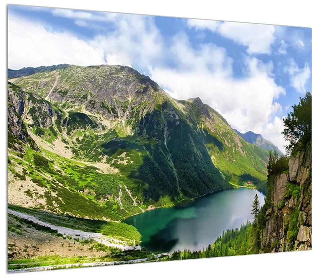 Tablou cu peisaj montan cu lac (70x50 cm), în 40 de alte dimensiuni noi