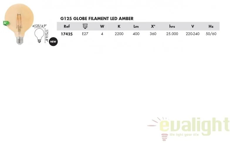 BEC LED E27 DECORATIV AMBER 4W 2200K