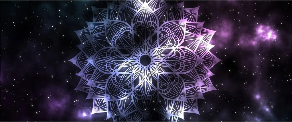 Tablou - Mandala Lotus în spațiu (120x50 cm)