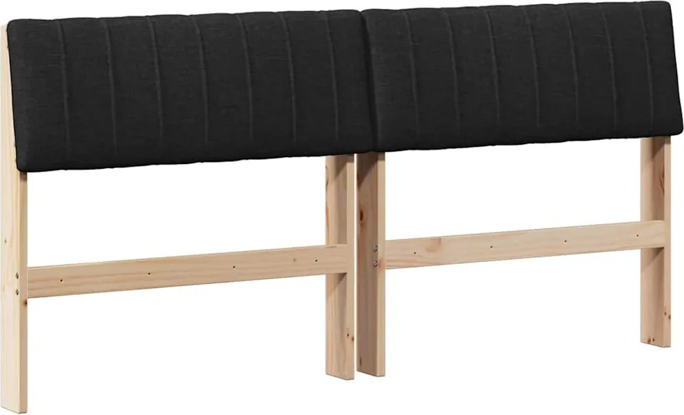 vidaXL Tăblie tapițată Negru 160 cm Lemn de pin masiv