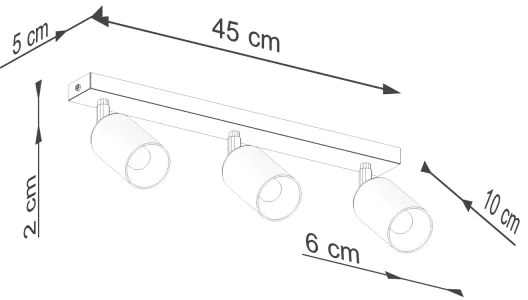 Spot Sollux SL.1376 WINX 3xGU10/10W/230V negru/cupru