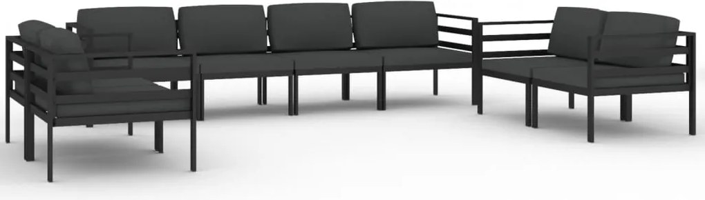vidaXL Set mobilier de grădină cu perne, 8 piese, antracit, aluminiu