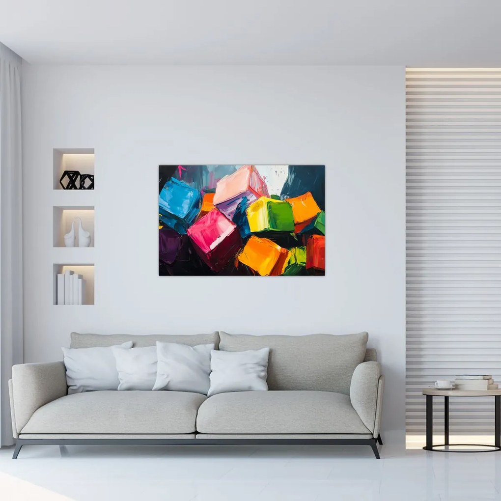 Tablou - Cuburi colorate (90x60 cm)