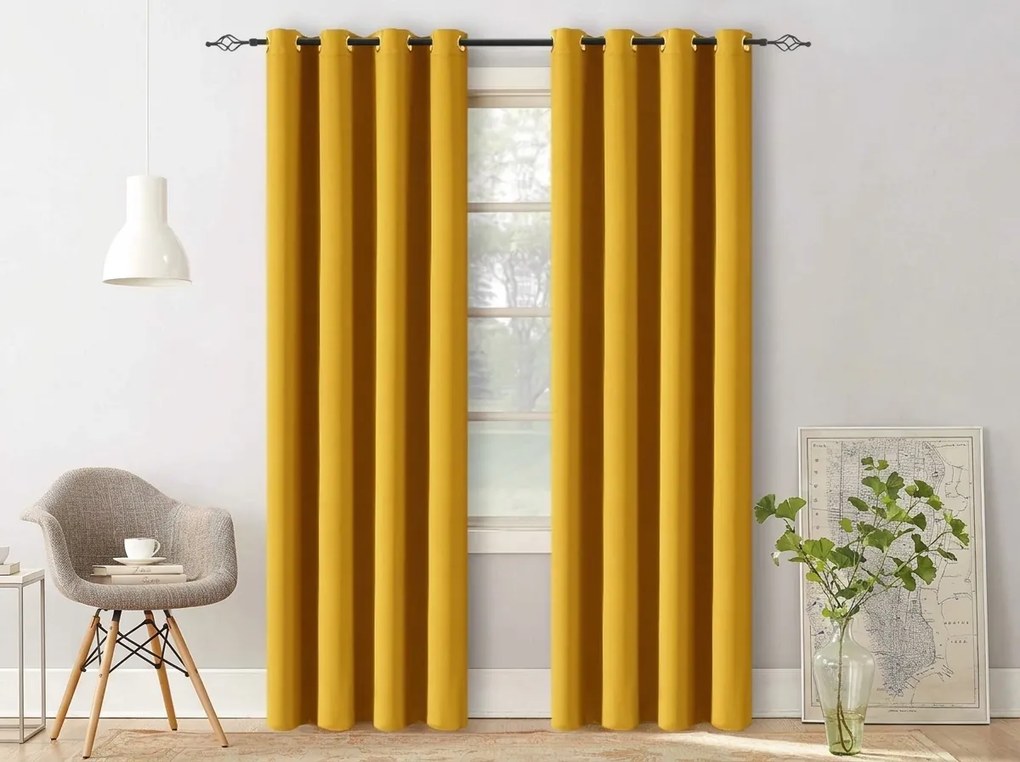 2x draperie galbena OXFORD 140x250 cm