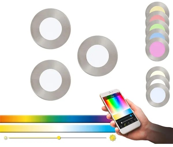 Eglo 32882 - Set 3x spoturi LED RGB încastrate, reglabile FUEVA-C LED/3W/230V