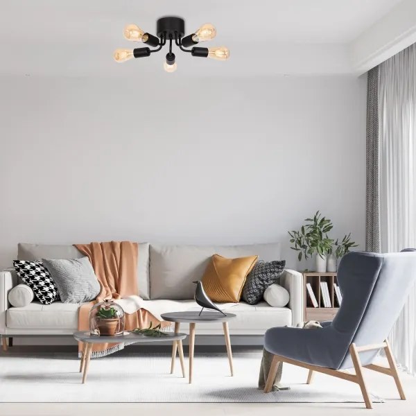 Lustră aplicată BRENDA 5xE27/60W/230V neagră