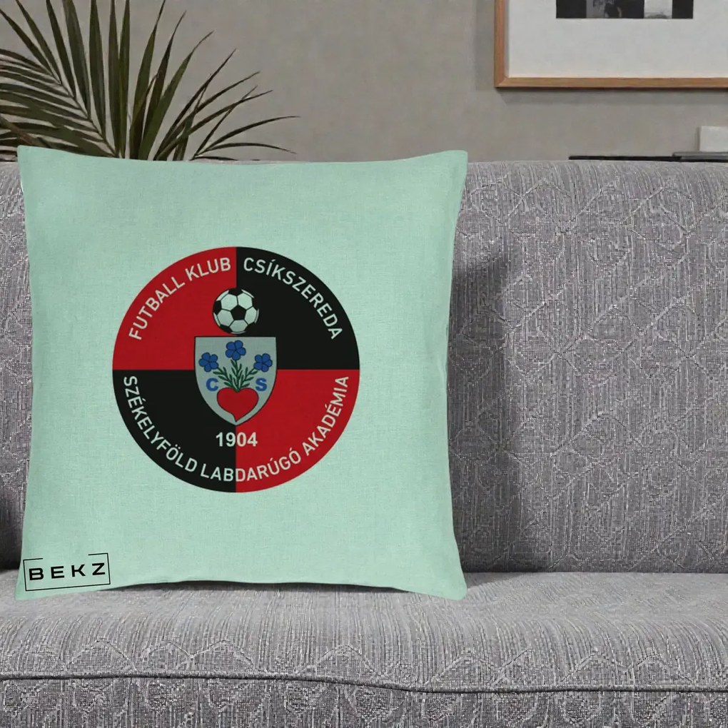 Perna Personalizata FK Csikszereda 1904 Fotbal, 40x40 cm, Verde Menta, Husa Detasabila, Perna Inclusa, BEKZ®