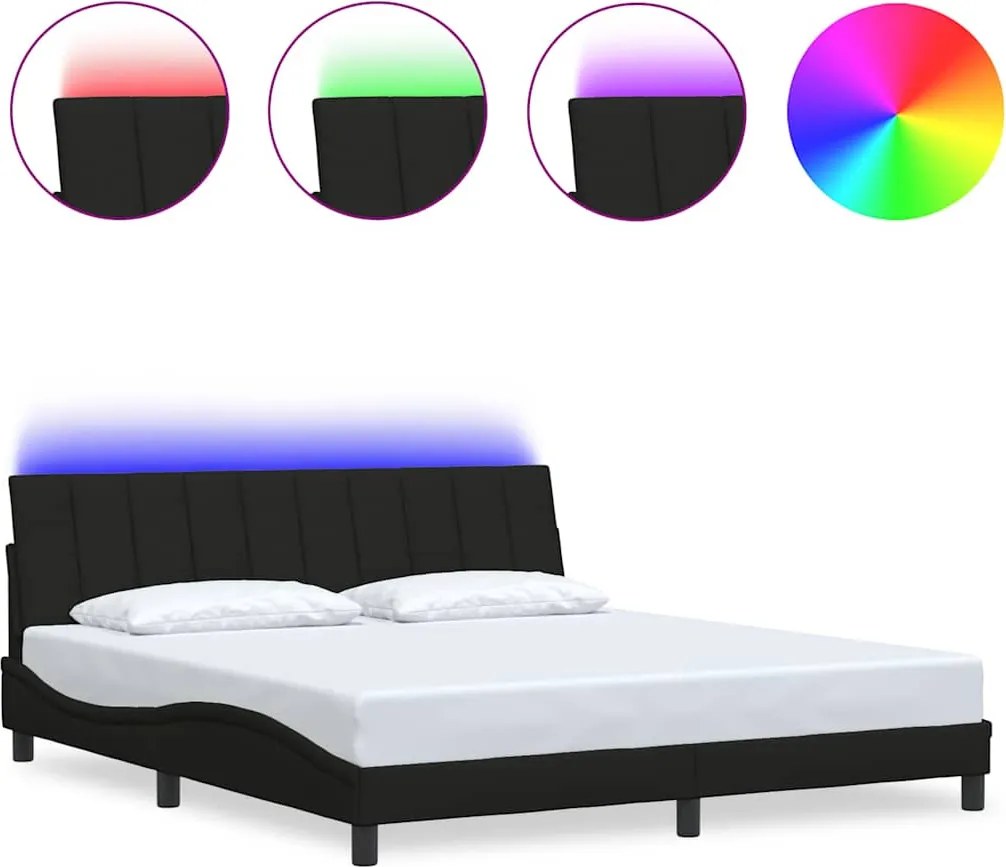 vidaXL Cadru de pat fără saltea, Hanko, negru, 180x200 cm, textil