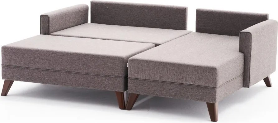 Coltar extensibil pe dreapta Bella Mini, Balcab Home, 205x81x85 cm, lemn, maro