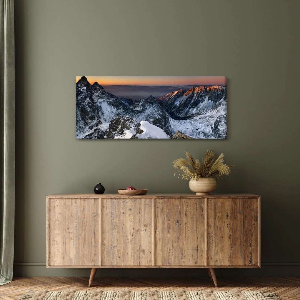 Tablou - Răsărit de soare în munți (120x50 cm)