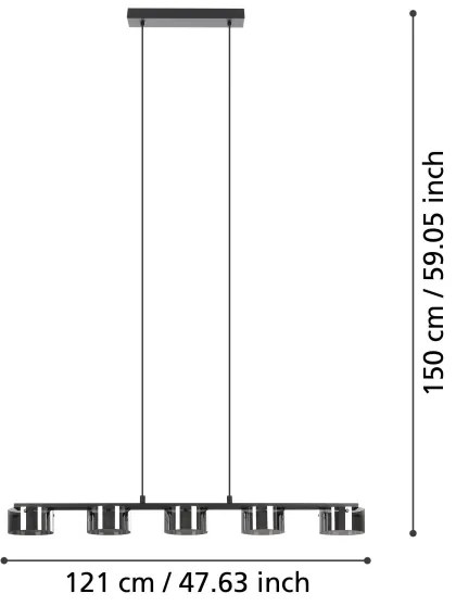 Lustră LED dimabilă pe cablu COPILLOS 5xLED/5,4W/230V Eglo 39875