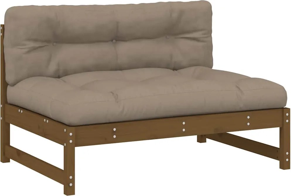 vidaXL Canapea de mijloc, 120x80 cm, maro miere, lemn masiv de pin