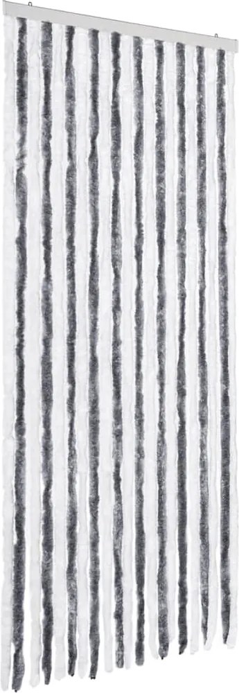 vidaXL Perdea pentru insecte, gri și alb, 90 x 200 cm, chenille