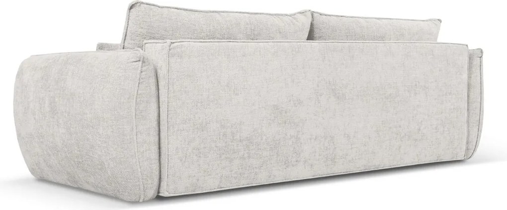 Canapea extensibila 3 locuri, Kaelle, Micadoni Home, BL, 244x97x91 cm, poliester chenille, gri deschis