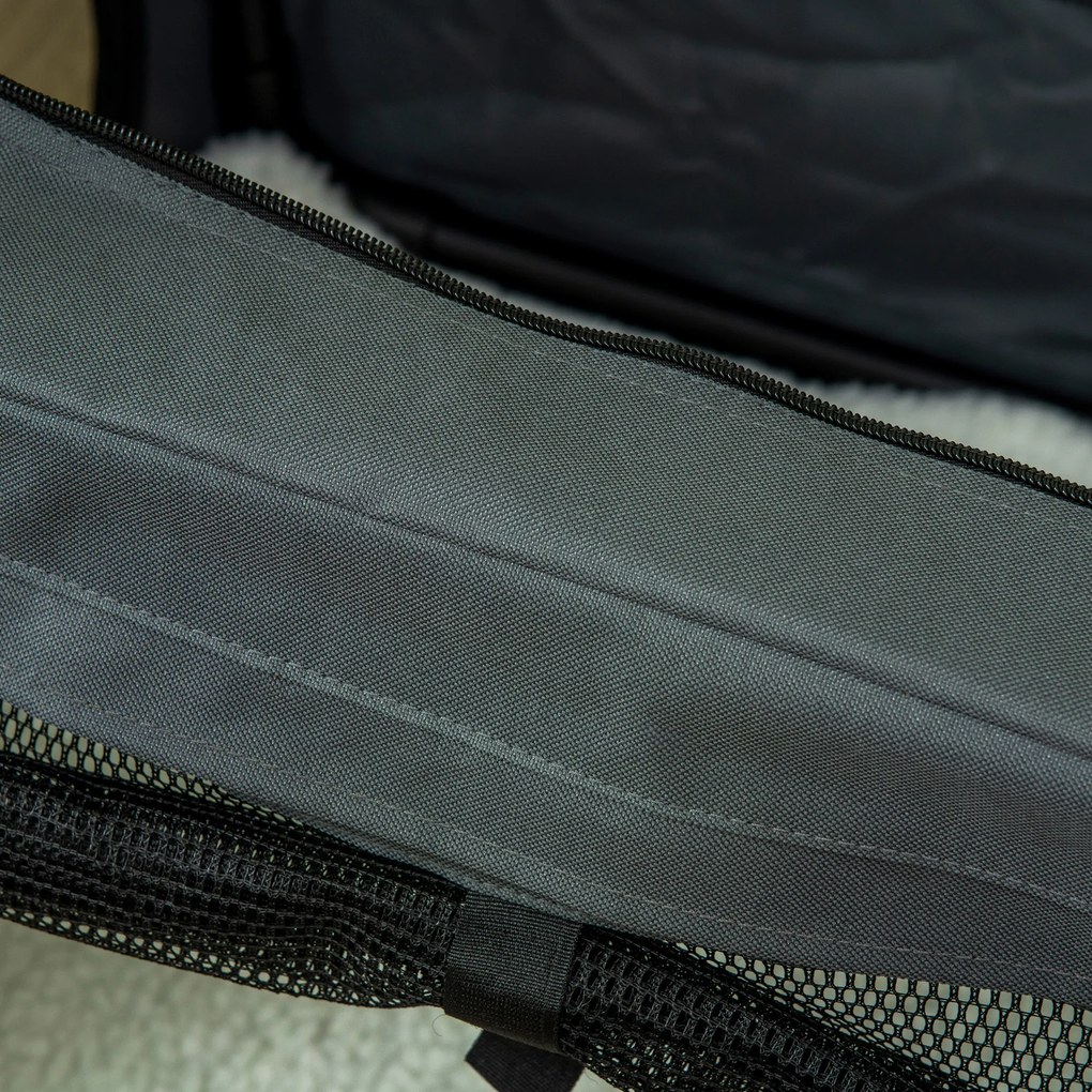 PawHut Geantă de Transport Moale pentru Câini Mini și Pisici, Cușcă de Călătorie cu Pernă Detașabilă, Geantă de Transport și Uși Din Plasă Respirabilă, 60x42x42 cm, Gri | Aosom Romania