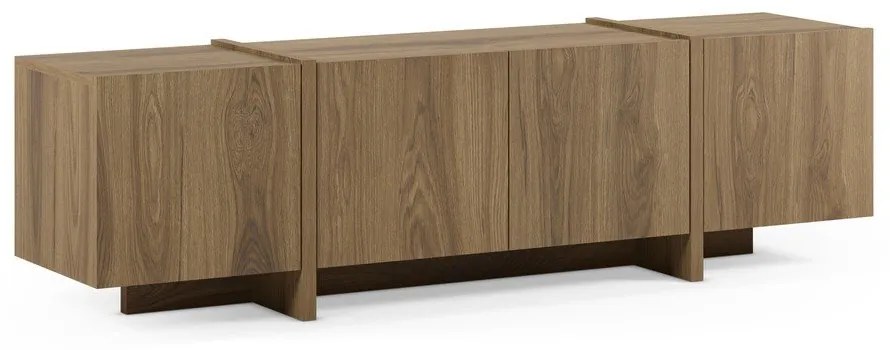Comodă TV în culoare naturală cu aspect de lemn de stejar 180x55x35 cm Volia – Marckeric