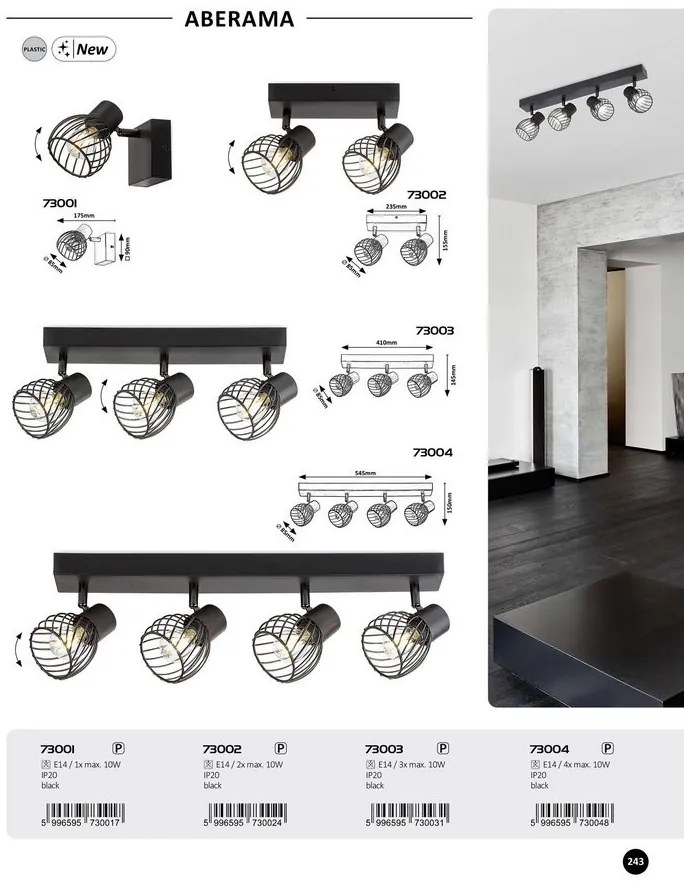 Aplica design industrial Aberama negru