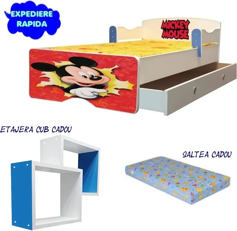 Pat copii Mickey cu saltea si sertar