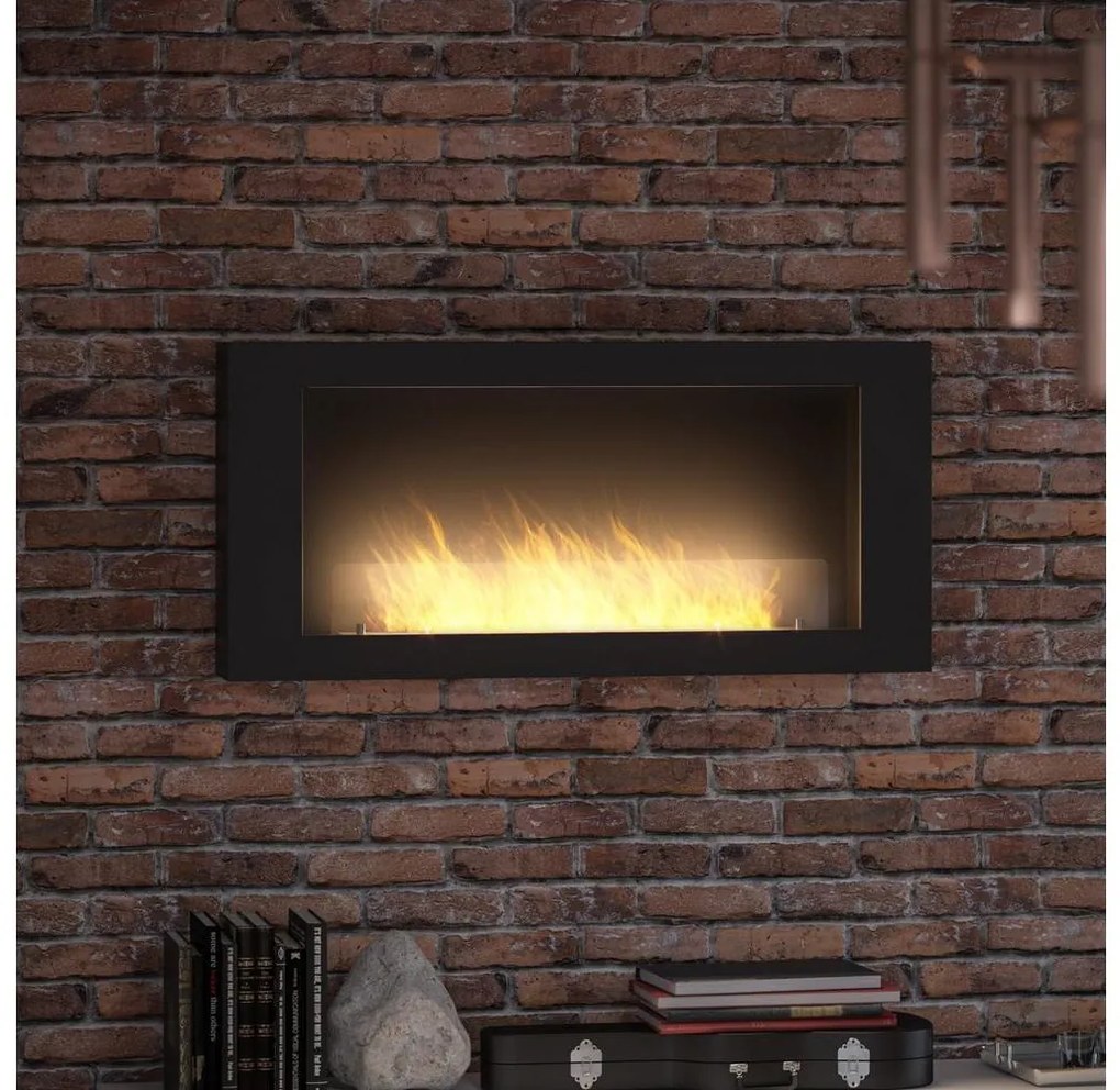 Șemineu BIO de perete InFire 120x56 cm negru
