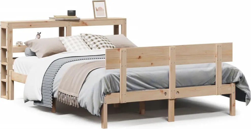 vidaXL Cadru de pat fără saltea, 120x200 cm, lemn masiv pin