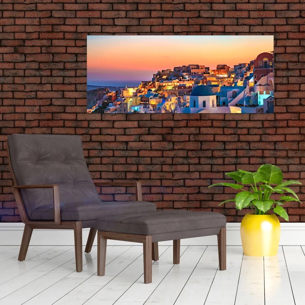 Tablou - Santorini în amurg (120x50 cm)