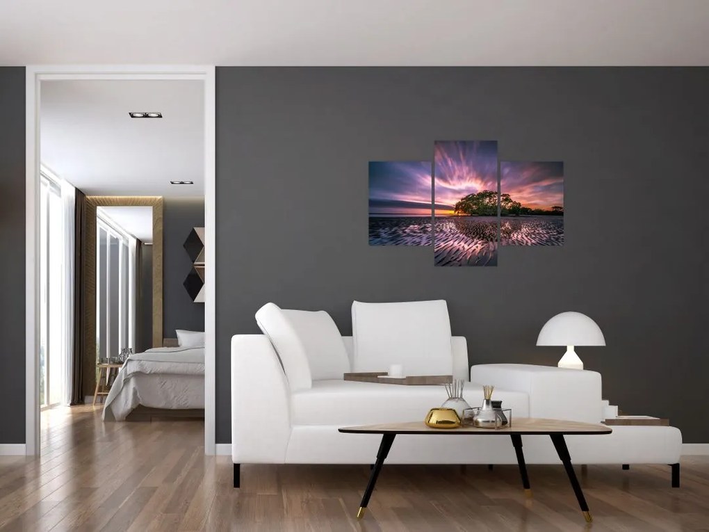 Tablou cu plajă în apus de soare (90x60 cm)