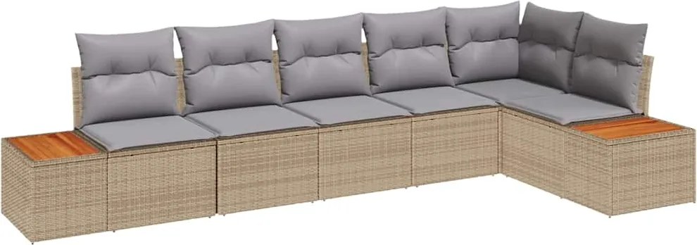 vidaXL Set de canapele pentru grădină 6 pcs Beige și gri deschis