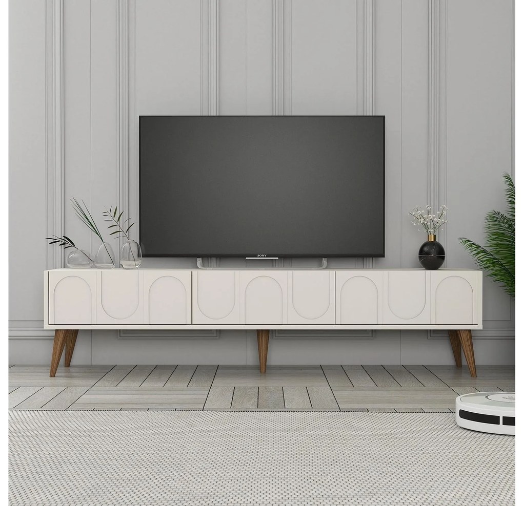 Masă TV/Dulap Bipemu 3 (crem + Nuc) . 1095684