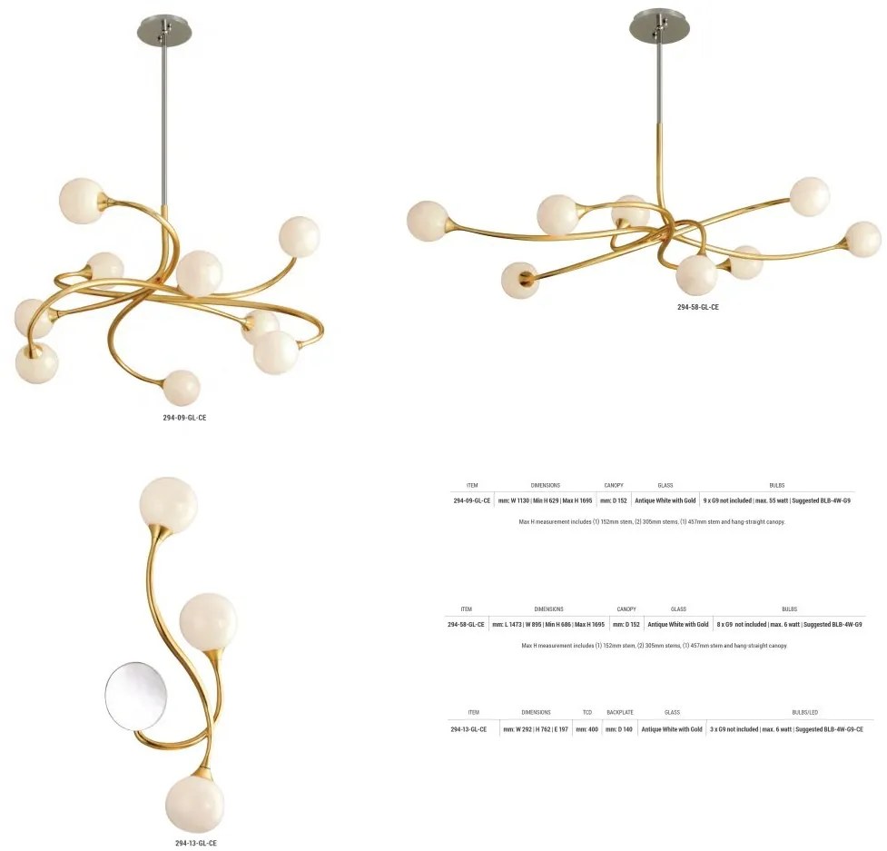 Candelabru LUX, realizat manual, design modern, SIGNATURE cu 9 surse de lumina