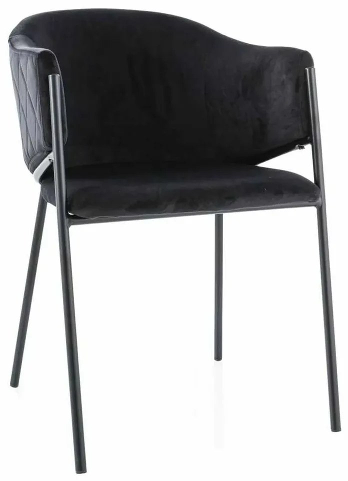 Scaun de bucătărie Serilda Velvet, negru