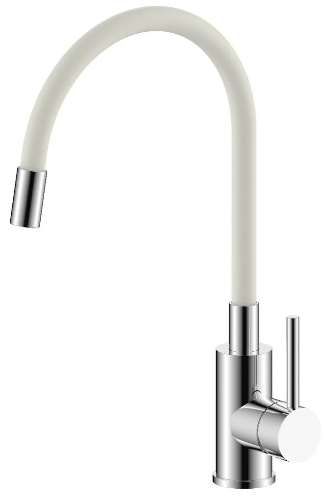 Baterie Lebada Bucatarie Sanobi Nobila, pipa inalta, Bej, cartus ceramic D 40 mm