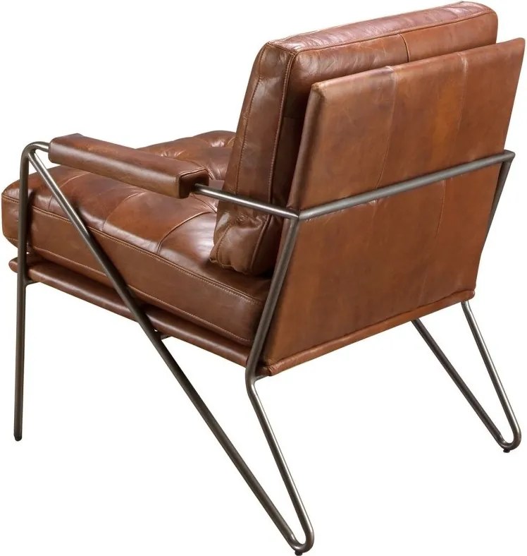 Fotoliu design LUX, Metal, Piele Naturala 5166