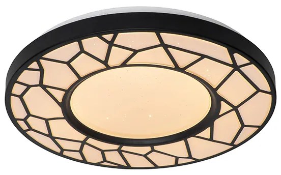 Plafoniera neagra 39 cm cu LED cu telecomanda - Luka