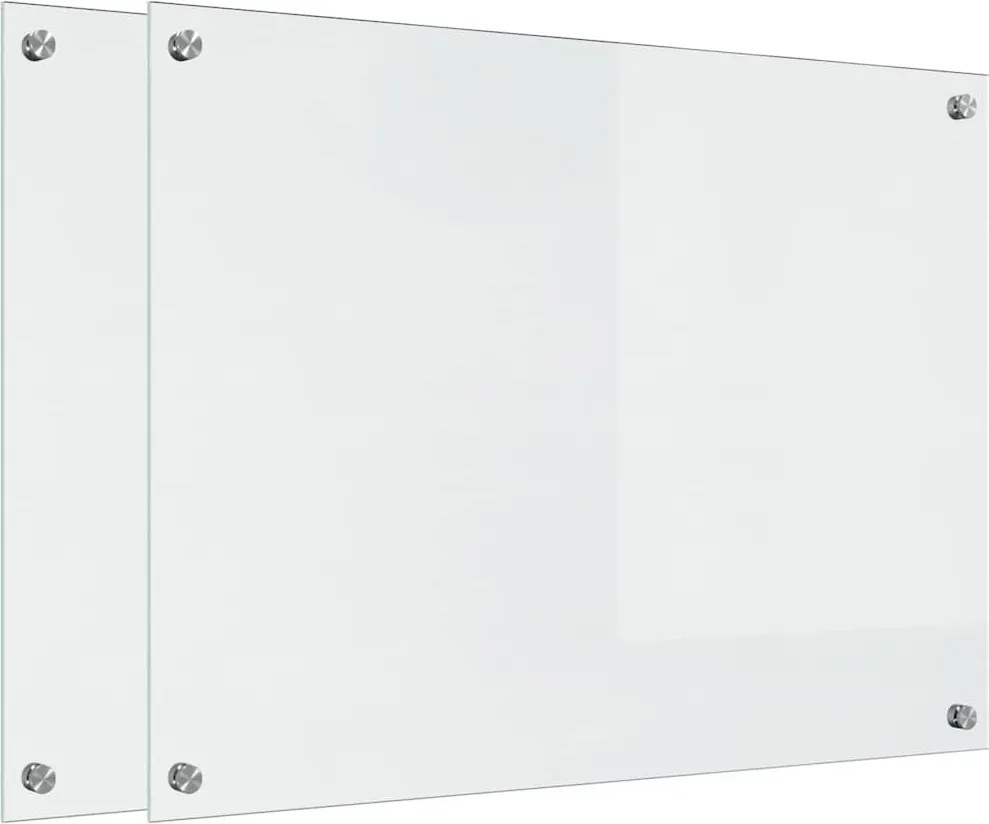 vidaXL Panou de bucătărie 2 pcs Transparent 80 x 60 cm