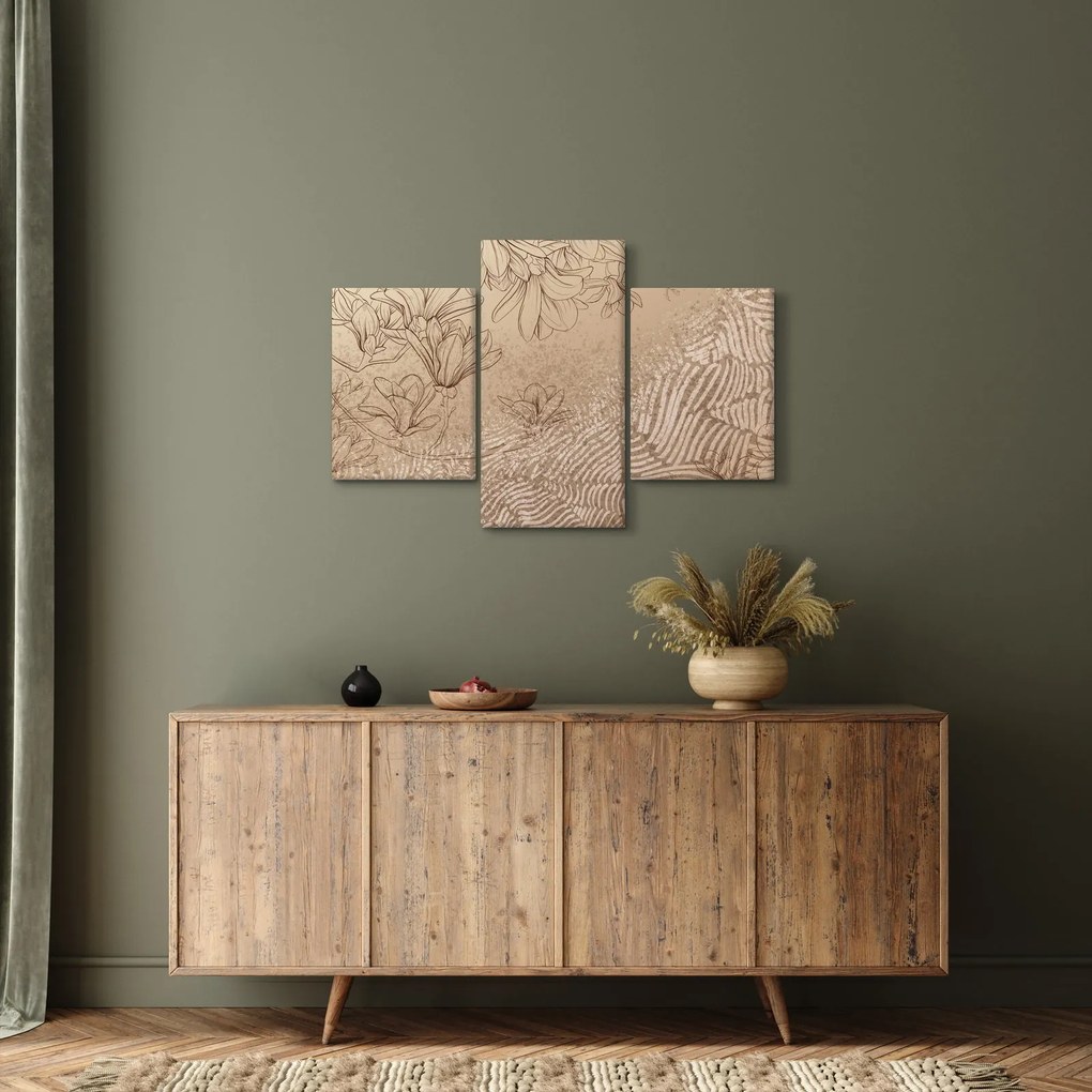 Tablou - Flori desenate (90x60 cm)