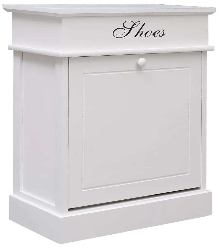 vidaXL Pantofar, alb, 50 x 28 x 58 cm, lemn de paulownia