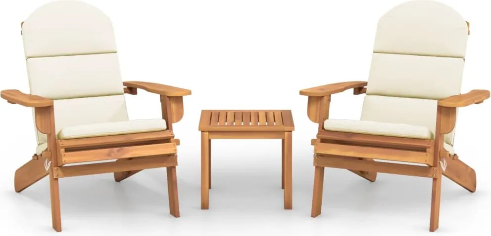vidaXL Set mobilier de grădină Adirondack, 3 piese, lemn masiv acacia