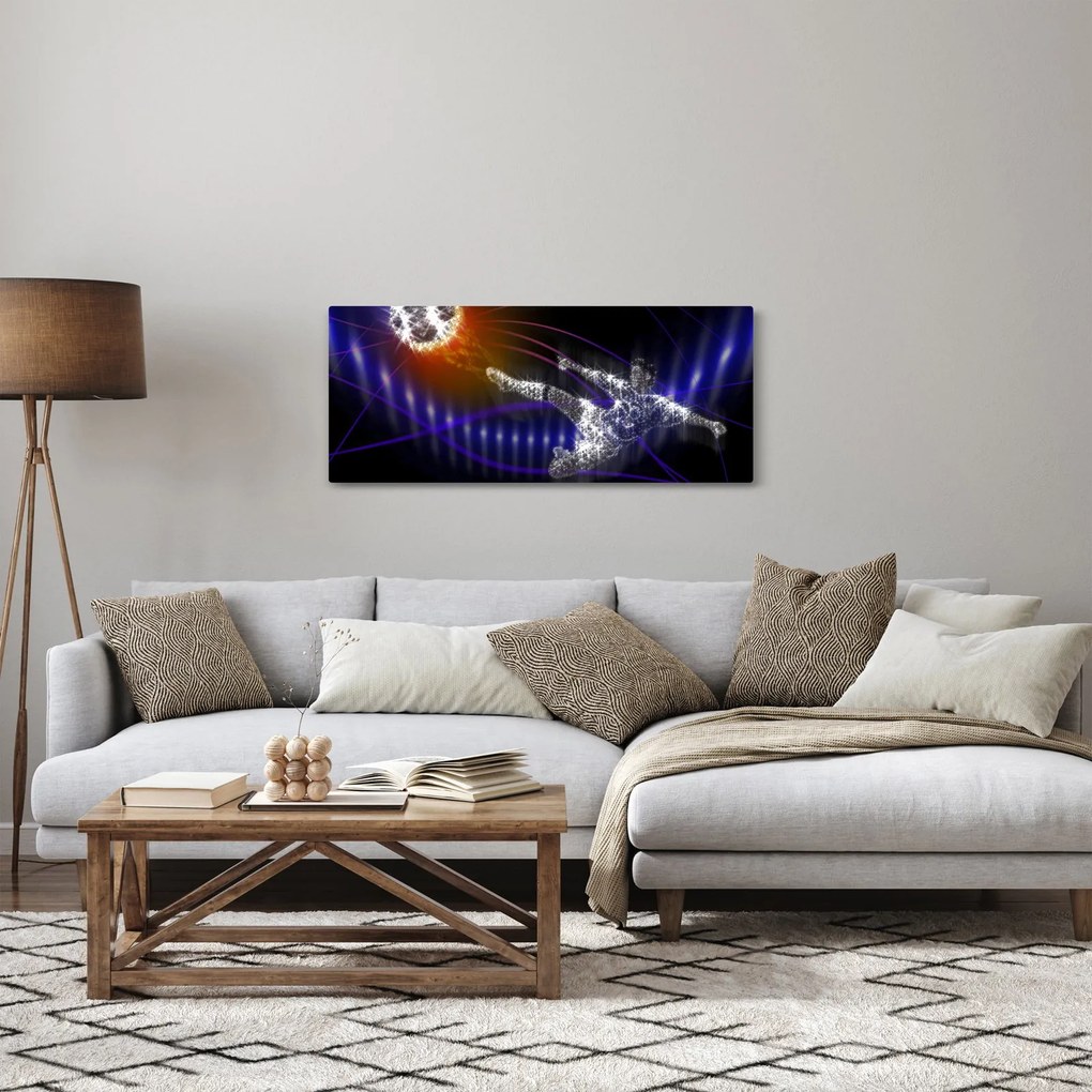 Tablou - Fotbaliști în săritură (120x50 cm)