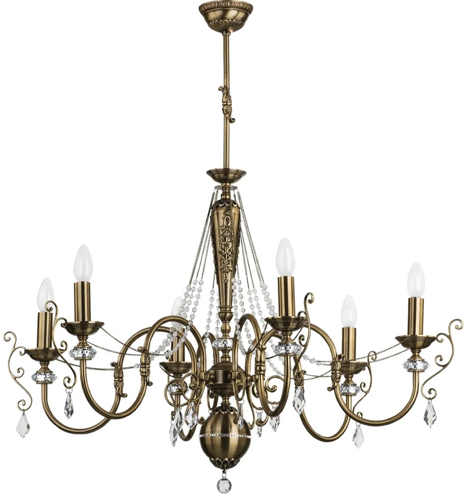 Candelabru 6 brate design clasic realizata manual, Cristal Swarovski Luca