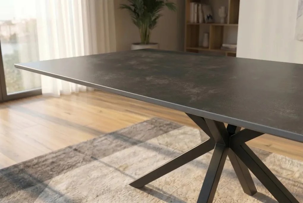 Masa dining cu blat ceramic GALAXIE gri 180x90cm
