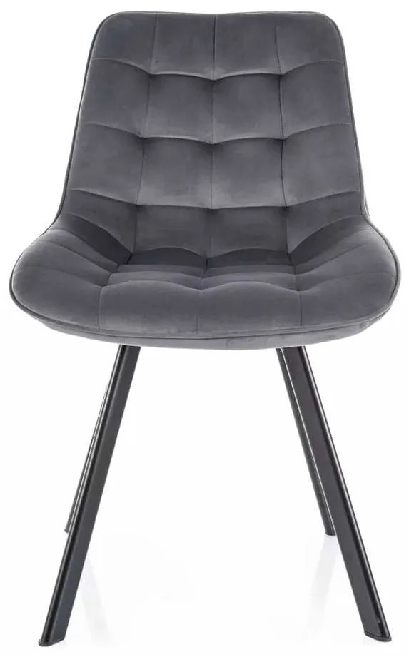 Scaun de bucătărie Albons Velvet, gri